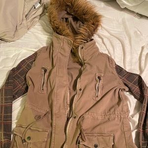 Tinsel Chapleen Faux Fur Trim Cargo Jacket